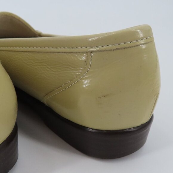 SAS Tripad Womens 9 S Beige Khaki Patent Leather Silver Metal Horse Bit Loafers - Picture 8 of 14